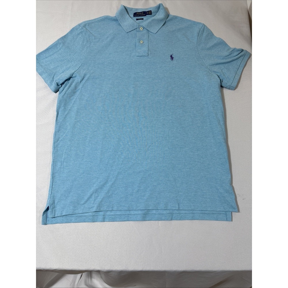 Polo Ralph Lauren Mens Classic Fit Polo Shirt Blue Short Sleeve Cotton XL‎